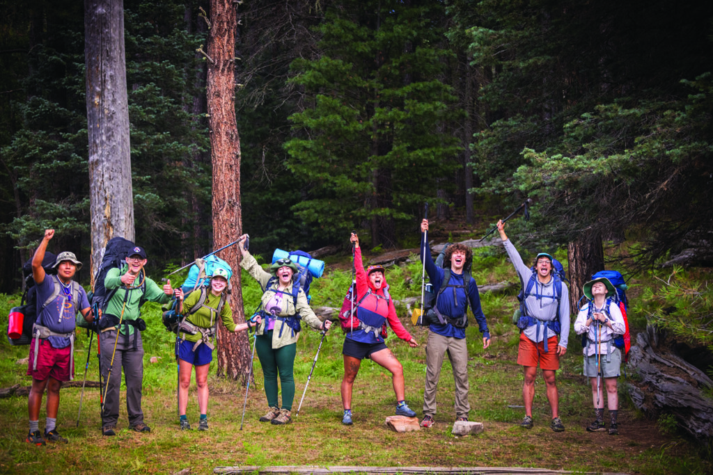 Prescott College students on a field course